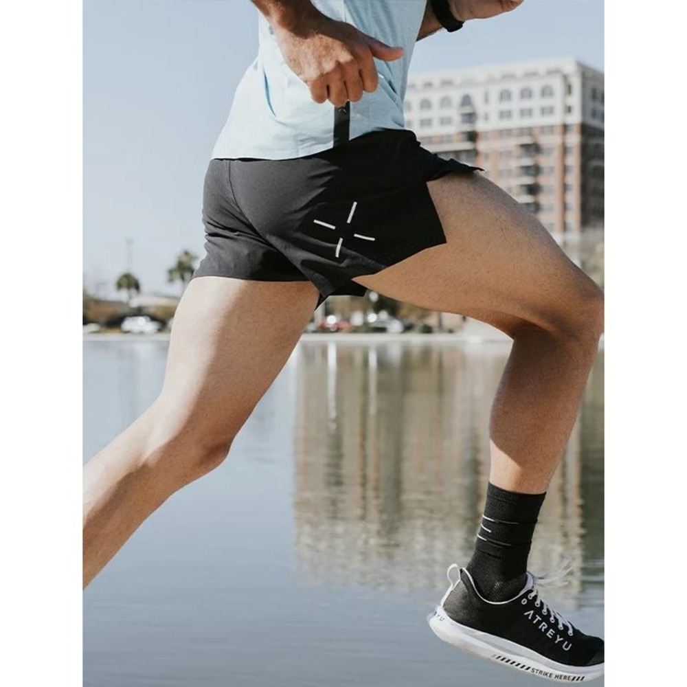 Ten Thousand Mens Distance Short Size M Black 5" Running Athletic Performance